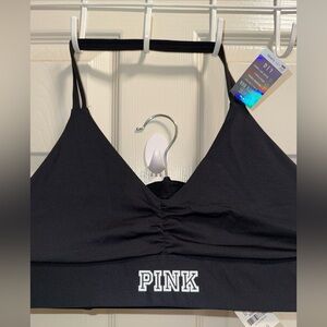 PINK Victoria's Secret Black Ruched Bralette